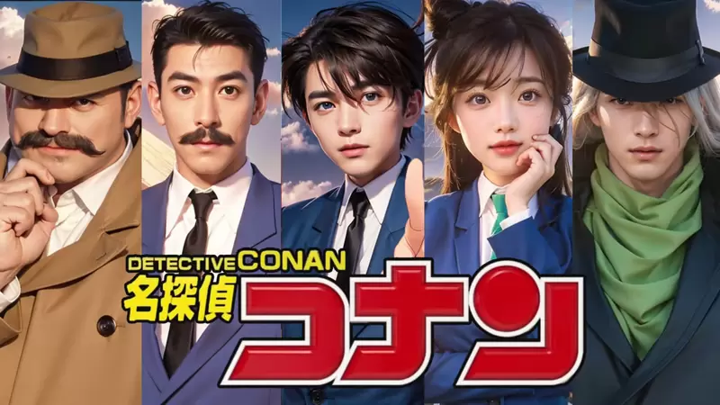 讓AI表現出《名偵探柯南真人版》的感覺，錯覺嗎？怎麼毛利小五郎有種帥帥的感覺？