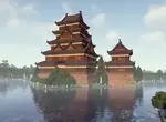 網友製作《巨大麥塊日式古城》看著看著就覺得可以攀上去找弦一郎泡茶(誤)