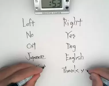 書寫系youtuber《2刀流忍者》能同時左右手同時寫字