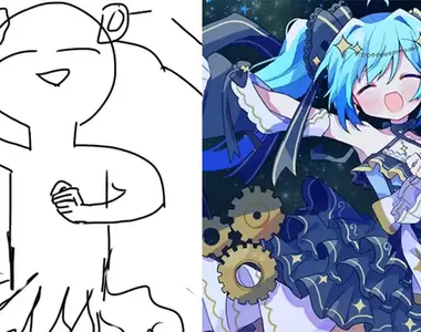 《委託繪師畫初音未來》新曲MV插畫引發話題 左邊的草稿竟然可以變成右邊的作品