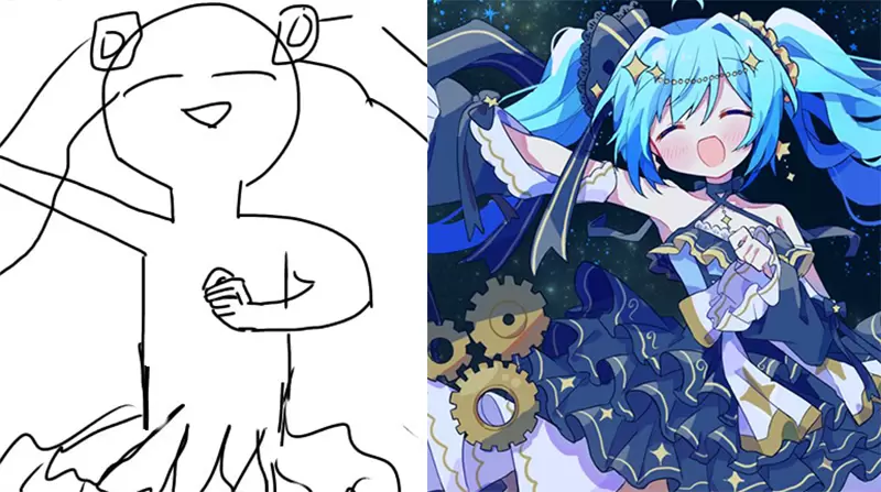 《委託繪師畫初音未來》新曲MV插畫引發話題 左邊的草稿竟然可以變成右邊的作品 《委託繪師畫初音未來》新曲MV插畫引發話題 左邊的草稿竟然可以變成右邊的作品