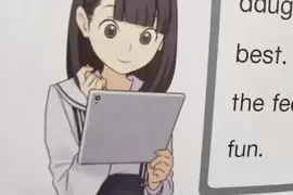 《這樣拿平板電腦的人》英文課本少女插畫引發日本網友關注 你的手指握力有辦法辦到嗎？