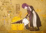 網友分享《葬送的芙莉蓮》古代壁畫風格插畫 被寶箱怪吃掉還流傳上千年這是不是有點糟