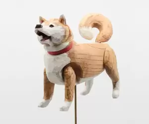 木狗《木質柴犬模型》這是一款讓人觸摸它就能感到安心的商品