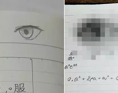 10年不斷練習在筆記本上畫眼睛的成果 對比照放下去果然實力有著顯著的提升