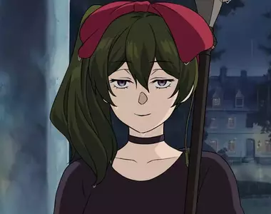 魔女宅急便之葬送的芙莉蓮版 這裡的尤蓓爾可能不會騎掃帚，但是對於能砍能切的東西很擅長