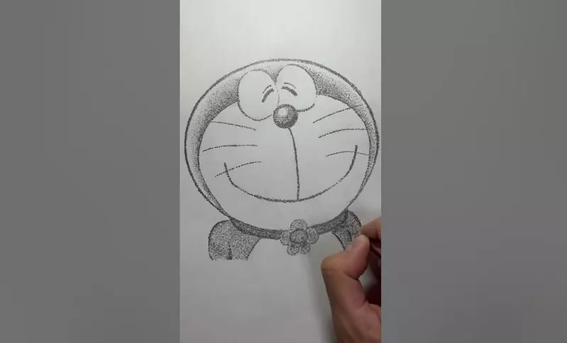 用點描畫法完成的《哆啦A夢》不畫線整張圖全靠點得點出來 用點描畫法完成的《哆啦A夢》不畫線整張圖全靠點得點出來