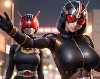 讓AI表現出《女性版假面騎士》的模樣 如果特攝片真的這樣演，會看的大人肯定比小孩子多XD