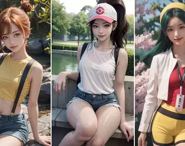 讓AI表現出《精靈寶可夢角色真人化》的感覺 除了男的,女的我可以通通打包嗎?