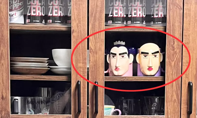 朋友送的喬遷禮物《裘馬跟馬卡歐馬克杯》這杯子存在感太高,感覺放在櫃子裡半夜他們還會聊天... 朋友送的喬遷禮物《裘馬跟馬卡歐馬克杯》這杯子存在感太高,感覺放在櫃子裡半夜他們還會聊天...