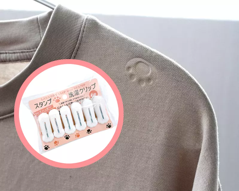 百元療癒小物《貓肉球曬衣夾》比起霸王肩，我更喜歡衣服上有貓爪印子的樣子XD