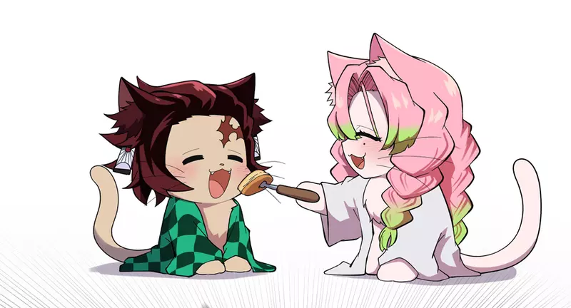 《鬼滅貓之刃》網友繪師畫出貓版可愛角色，以及重現作品中那些可愛的互動❤