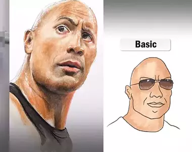 《巨石強森的四種畫法》有基本、簡單、也有更好更加藝術的THE ROCK