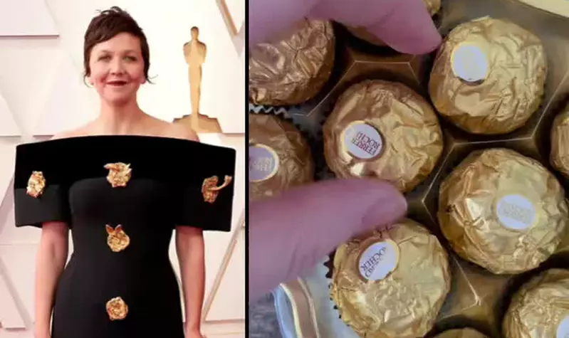 活用金莎巧克力包裝紙妙招 一秒變身晚禮服，這也算是某種低成本cosplay了吧XD