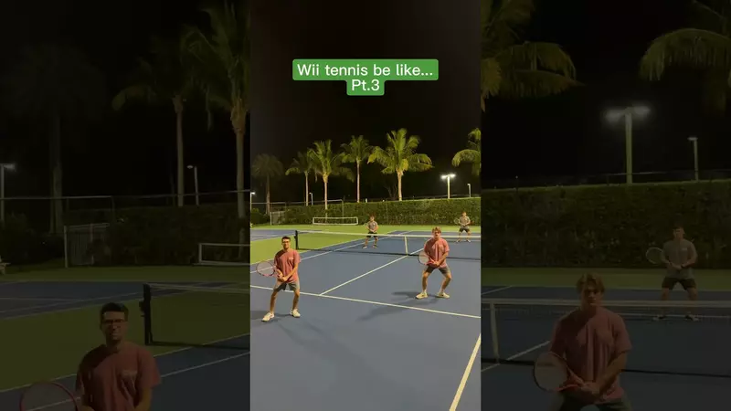 網友重現《Wii Sports 網球》的真人遊戲畫面 那個律動感整齊劃一的感覺超好笑
