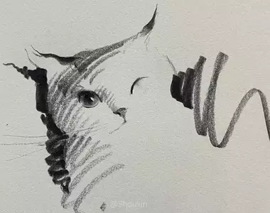 用最少的筆畫描繪可愛貓咪 想不到如此精簡的畫風也能營造出栩栩如生的效果