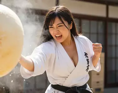 讓AI表現出《搗麻糬》的感覺 這叫舂年糕嗎?美少女用盡全力的一拳!?