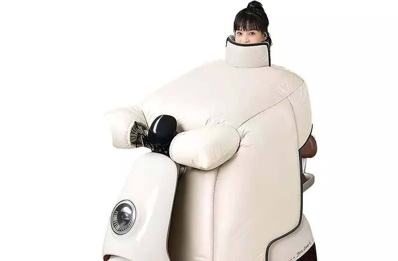 冬天騎士必備《摩托車防寒罩》正面90%以上全遮擋，讓你即便霸王級寒流來了都不怕