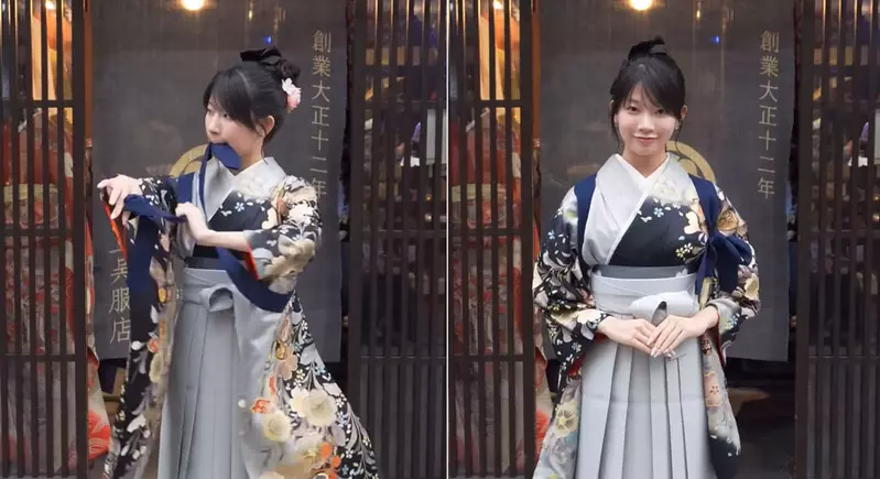 創業百年的《井上吳服店》請來美女介紹和服的綁襷教學 創業百年的《井上吳服店》請來美女介紹和服的綁襷教學