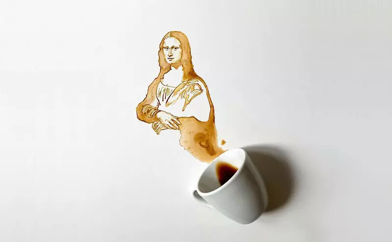 《咖啡潑灑畫》能夠冷靜的把咖啡用倒畫畫的也只有藝術家惹 《咖啡潑灑畫》能夠冷靜的把咖啡用倒畫畫的也只有藝術家惹