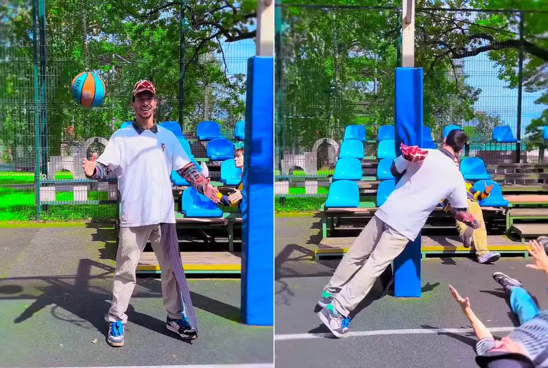 天才級別的假人模特兒模仿 那個倒下去的動作實在是太逼真惹