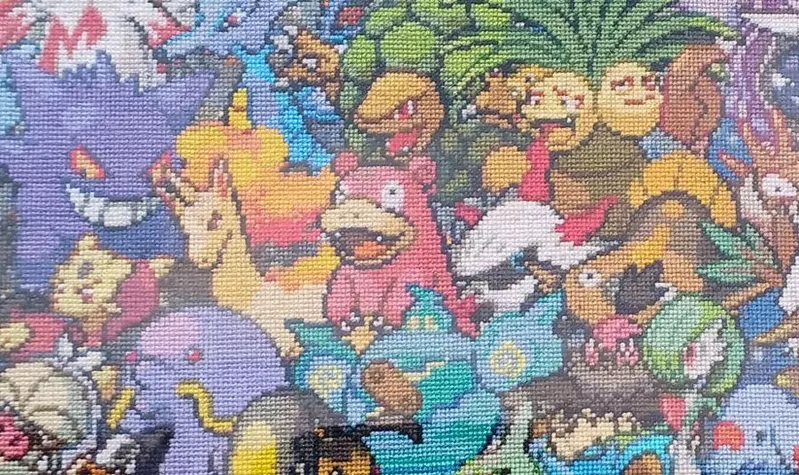 《精靈寶可夢大型刺繡》日本刺繡達人耗時4年完成的驚人作品