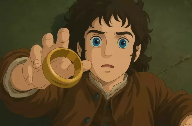 網友透過AI技術將《魔戒首部曲：魔戒現身》的預告片轉換成吉卜力風格的畫面