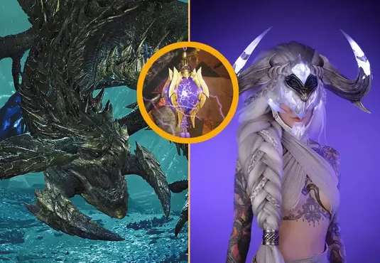魔物獵人荒野《閃爍風暴呼嘯肆虐》自由挑戰任務今天開始，另外分享網友製作的「護鎖刃龍頭盔」裝備