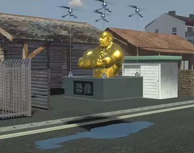 《防止泥水飛濺機器人》用強烈視線迫使駕駛轉向的高科技幻想設備