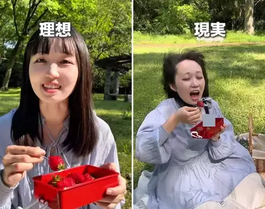 日本女生野餐的理想與現實 實際上想要美美的待在草皮上優雅一下的難度真的很高(汗)