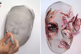 特別的藝術展現方式《刺繡面具》來自烏克蘭藝術家 Katerina Marchenko 的作品 特別的藝術展現方式《刺繡面具》來自烏克蘭藝術家 Katerina Marchenko 的作品
