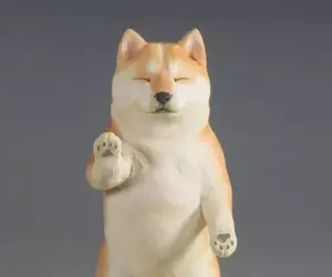 佛像雕刻師創作的《阿彌陀柴犬》這個逐漸昇華的表情看了真讓人心情沉澱啊
