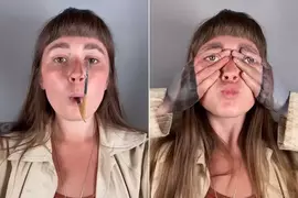 僅僅用嘴巴叼著畫筆就能繪畫 分享來自英國藝術家《MILLY BAMPINI》的作品影片