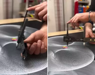 只是不同的畫圓重疊 法國藝術家 Sebastien Preschoux 的作品