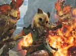 魔物獵人荒野《新龍上場三把火》龍谷遺址活動任務開始，狩獵三頭炎尾龍取得特殊素材製作「艾路頭套α」吧