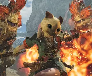 魔物獵人荒野《新龍上場三把火》龍谷遺址活動任務開始，狩獵三頭炎尾龍取得特殊素材製作「艾路頭套α」吧