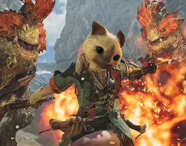 魔物獵人荒野《新龍上場三把火》龍谷遺址活動任務開始,狩獵三頭炎尾龍取得特殊素材製作「艾路頭套α」吧