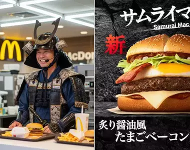 AI判斷出來的「武士麥克」結果不是大麥克而是日本武士去買麥當勞嗎!?附帶近期「櫻坂46麥當勞」廣告送上
