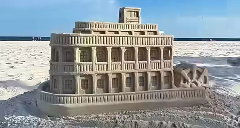 海灘上壯觀的建築沙雕作品 還以為會是AI影片但結果是人工打造的出來的奇觀 海灘上壯觀的建築沙雕作品 還以為會是AI影片但結果是人工打造的出來的奇觀