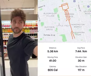 加拿大會計師《Duncan McCabe》使用 Strava 記錄跑步路線，並且把每一天的軌跡接起來做成火柴人動畫