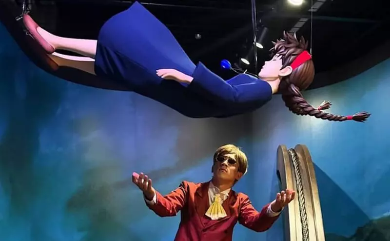 穆斯卡亂入日本吉卜力公園 接住從天空墜落的少女希達，這肯定有什麼壞壞的劇情要展開吧(笑)