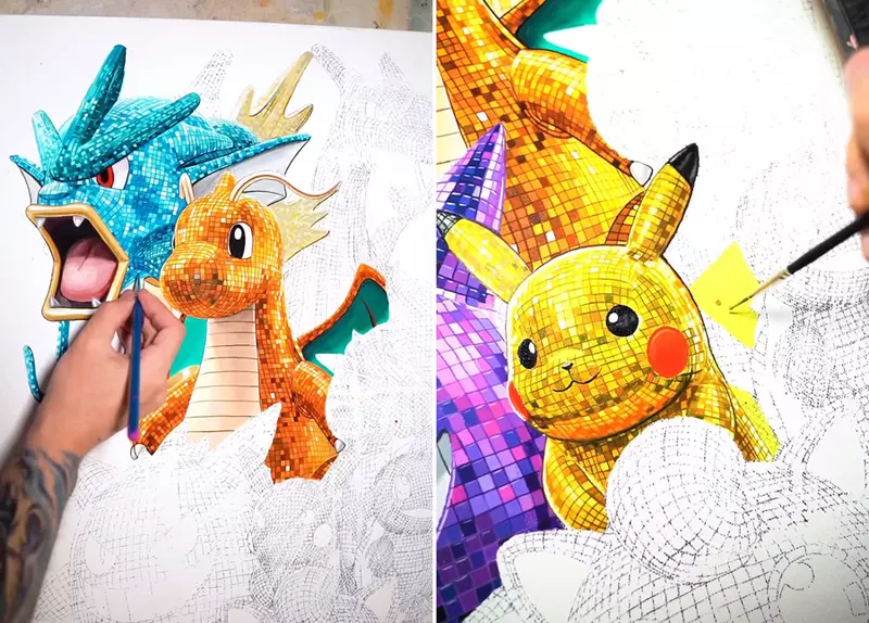 迪斯可球的寶可夢藝術創作 祕魯紋身藝術家「Andres Makishi Nako」的作品 迪斯可球的寶可夢藝術創作 祕魯紋身藝術家「Andres Makishi Nako」的作品