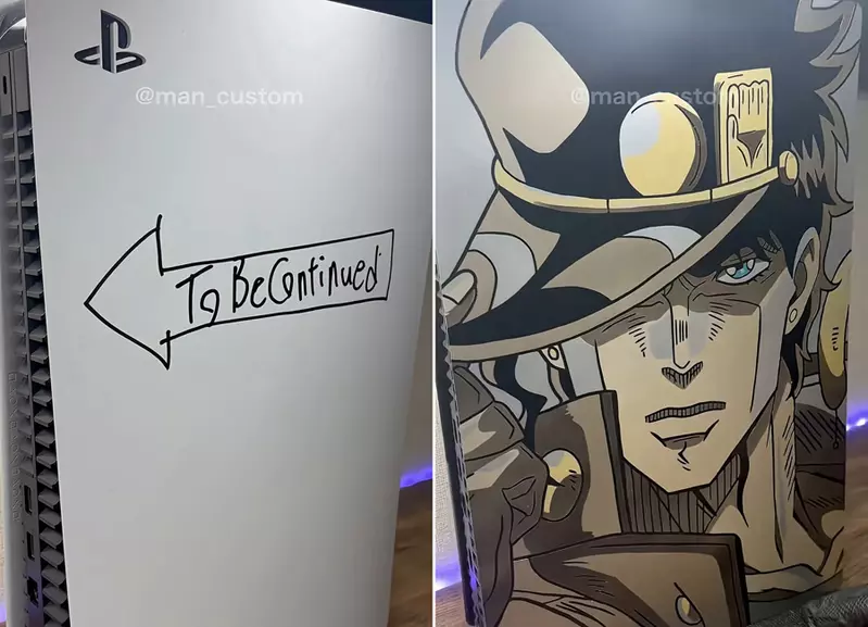 PlayStation5彩繪外殼「To Be Continued」迷因 +「JOJO奇妙冒險」主題真的帥爆 PlayStation5彩繪外殼「To Be Continued」迷因 +「JOJO奇妙冒險」主題真的帥爆