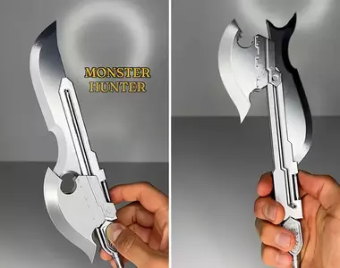 3D列印做出「魔物獵人」斬擊斧武器 不但造型好看更可以隨意切換劍模式以及斧模式