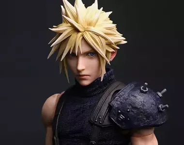 PLAYarts真《最終幻想7重製版 克勞德》可動模型 手握毀滅劍的辣個男人回來了