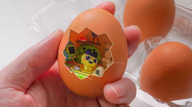 網友利用黏土製作《塔麻可吉》模型 用雞蛋當外殼雖然小小的但堆滿了可愛細節