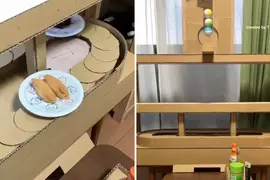 實在是太喜歡《藏壽司》的網友 在家裡用厚紙板做了自動迴轉壽司機~OHH 實在是太喜歡《藏壽司》的網友 在家裡用厚紙板做了自動迴轉壽司機~OHH