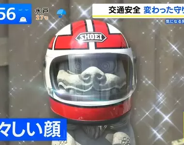 《櫻花機車神社》戴著安全帽的可愛狛犬 守護機車騎士們的行車安全