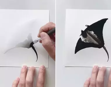 墨色冥想《Inky Meditations》利用水和墨做出令人著迷的渲染藝術創作