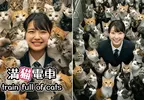 貓奴幻想中的滿貓列車的模樣 AI生成影片這含貓量確實是超標惹